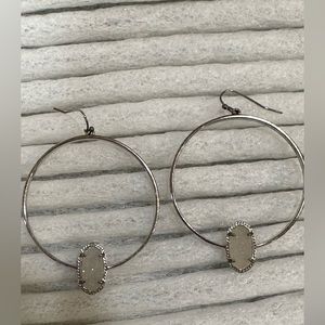 Kendra Scott white drusy Elora silver hoops